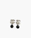 Chanel CC Metal Black Bead Drop Earrings