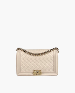 Chanel Boy New Medium Cream Lambskin GHW