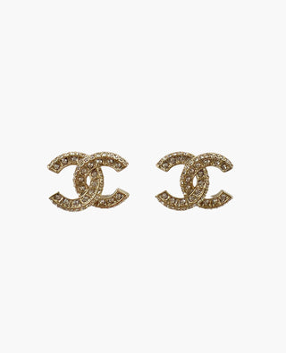 Chanel CC Champagne Earrings Strass