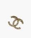 Chanel CC Champagne Gold Brooch With Pearls