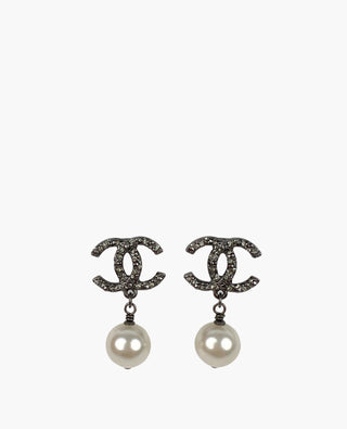 Chanel CC Earrings Clip-On Pearl