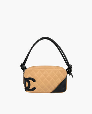 Chanel Cambon -olkalaukku beige lampaannahkaa