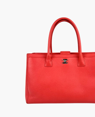 Chanel Executive Leather Tote Bag Coral SHW