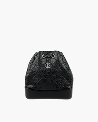 Chanel Gabrielle Hobo Backpack Aged Calfskin Black RHW