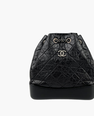 Chanel Gabrielle Hobo Backpack Aged Calfskin Black RHW