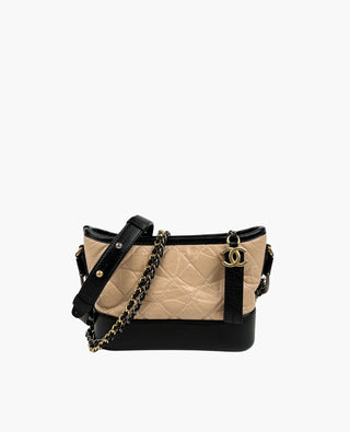 Chanel Small Gabrielle Hobo Beige and Black