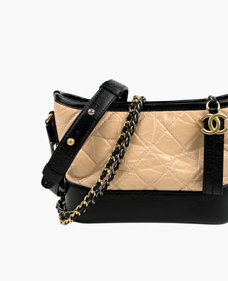 Chanel Small Gabrielle Hobo Beige and Black