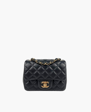 Chanel Mini Square Lamb Black CHW