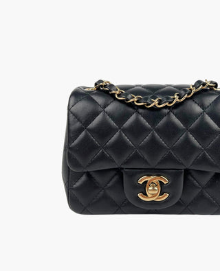 Chanel Mini Square Lamb Black CHW