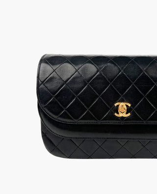 Chanel Vintage Half Moon Lambskin Black GHW