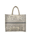 Dior Large Book Tote Grey Toile de Jouy -kirjonta