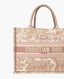 Dior Medium Dior Book Tote Ecru and Pink Toile de Jouy Embroidery Medium