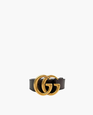 Gucci GG Gold Marmont Belt Brown 100