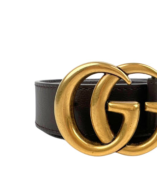 Gucci GG Gold Marmont Belt Brown 100