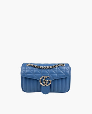 Gucci GG Marmont Matelasse Small Shoulder Bag Blue