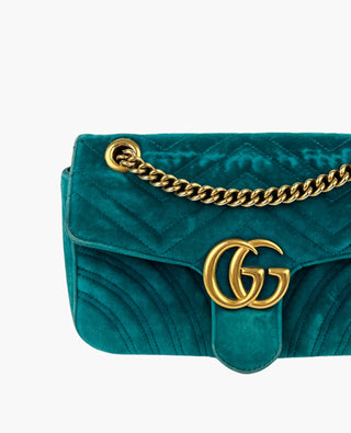 Gucci Marmont Medium Velvet Turquoise