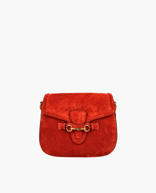 Gucci Lady Web Horsebit Suede Red