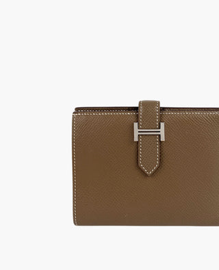 Hermès Bearn Compact Lompakko Etoupe Epsom PHW