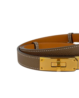 Hermès Kelly 18 Epsom Etoupe GHW Belt