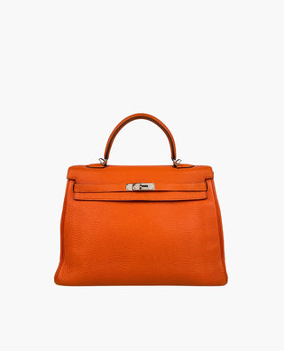 Hermès Kelly 35 Retourne Orange Clemence PHW