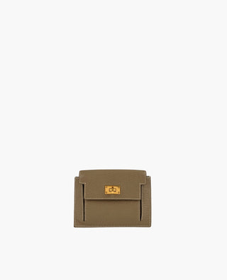 Hermes Kelly Pocket Slim Lompakko Taupe Chevre GHW