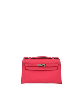 Hermes Kelly Pochette Clutch Rose Azalee Epsom PHW