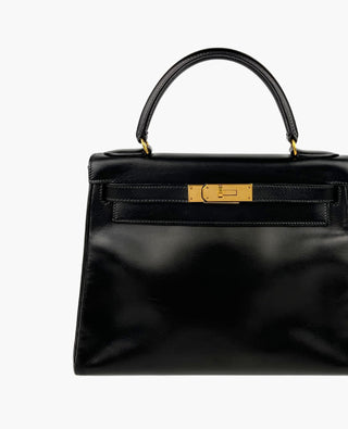 Hermès Kelly Vintage Box Calf Leather Black 28