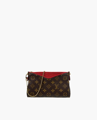 Louis Vuitton Pallas Clutch Monogram Red