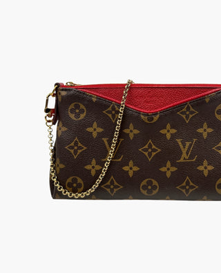 Louis Vuitton Pallas Clutch Monogram Red