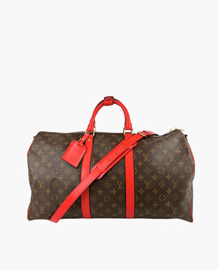 Louis Vuitton Keepall 50 B Red Strap