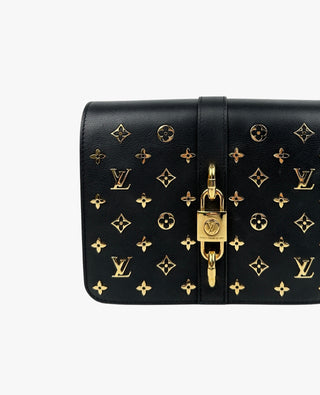 Louis Vuitton Rendez-Vous Metallic Monogram Pattern Calfskin Black Bag