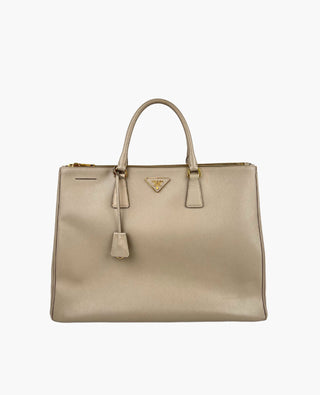 Prada Galleria Large Lux Saffiano Leather Bag Grey