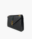 Saint Laurent Large Envelope Bag in Black Embossed Leather GHW