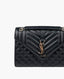 Saint Laurent Quilted Envelope Medium Bag Black SHW