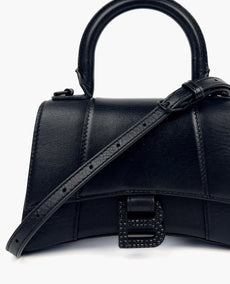 Balenciaga Shiny Strass Hourglass XS Bag Black