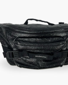 Balenciaga Large Army Black Leather Belt Bag