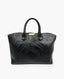 Burberry Black Embossed Check Leather Dewsbury Tote Bag