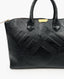 Burberry Black Embossed Check Leather Dewsbury Tote Bag