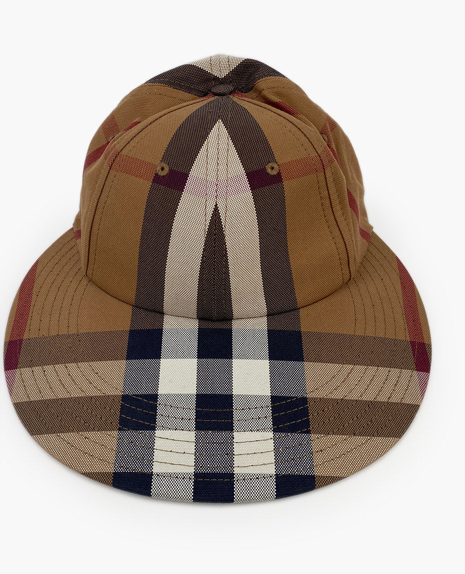 Burberry Check Baseball Wide Cap Dark Brown Luxury Helsinki