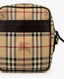 Burberry Brown Haymarket Check Crossbody Bag Beige