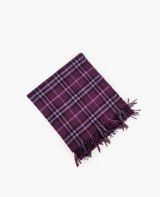 Burberry Vintage Check Cashmere Scarf Purple