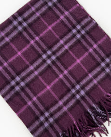 Burberry Vintage Check Cashmere Scarf Purple