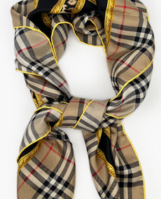 Burberry Check Leopard Scarf