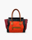 Celine Mini Luggage Orange Canvas Burgundy Leather