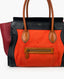 Celine Mini Luggage Orange Canvas Burgundy Leather