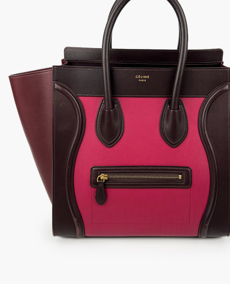 Celine Mini Luggage Smooth Burgundy Pink Leather Luxury Helsinki