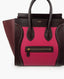 Celine Mini Luggage Smooth Burgundy Pink Leather