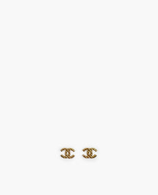 Chanel Gold Finish CC Quilted Earrings