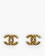 Chanel Gold Finish CC Quilted Earrings