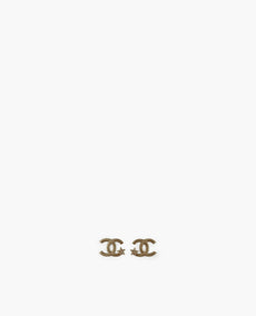 Chanel Gold and Crystal CC Star Stud Earrings